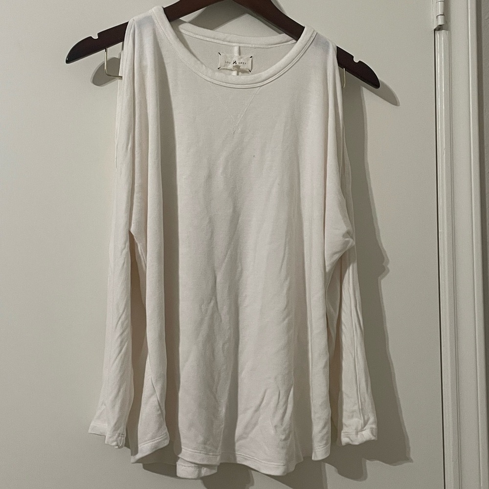 Lou & Grey Signature Softblend Cold Shoulder Top White M